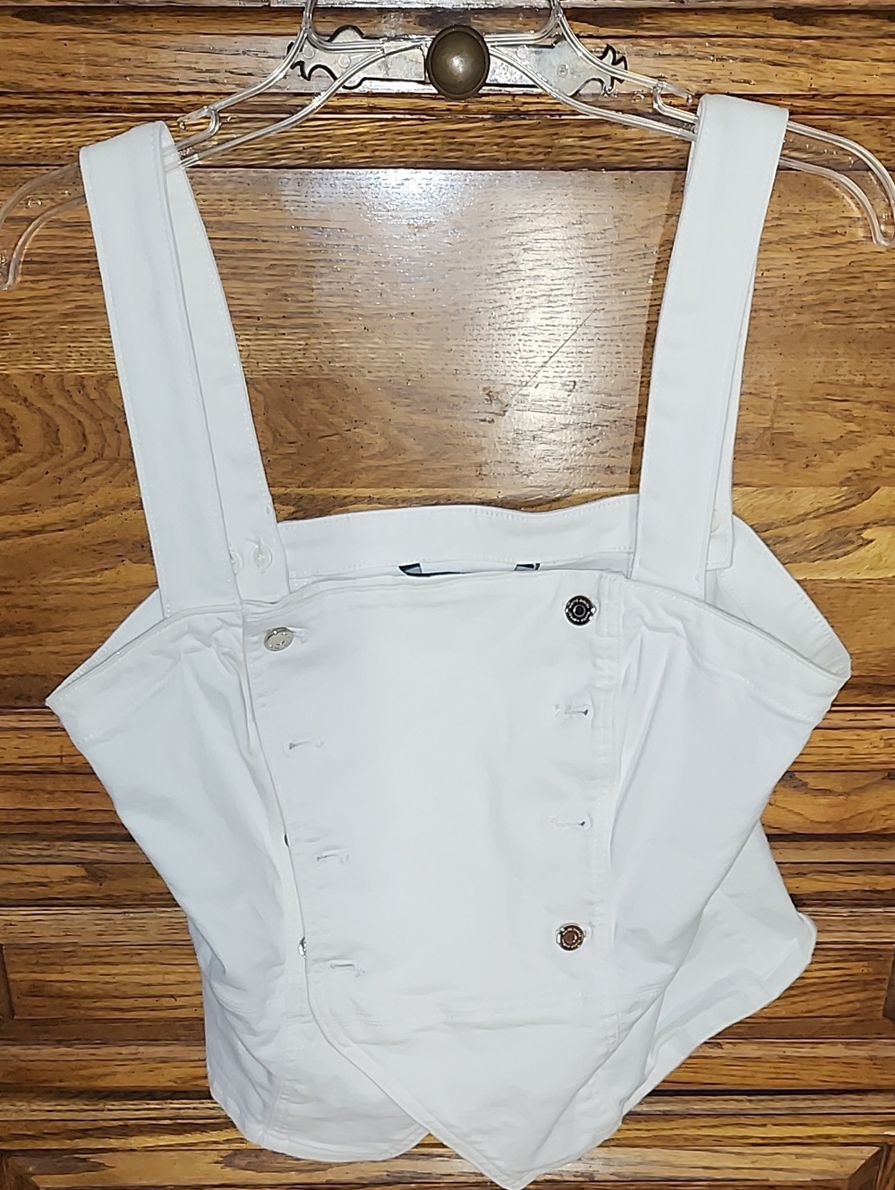 White House Black Market White Button-Front Wide-Strap Camisole